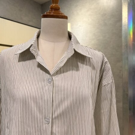 스트라이프 언발 셔츠