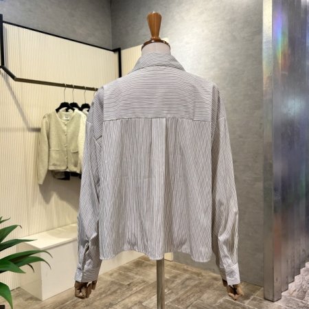 스트라이프 언발 셔츠