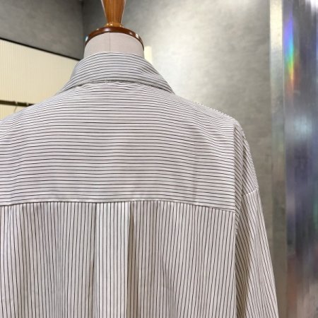 스트라이프 언발 셔츠