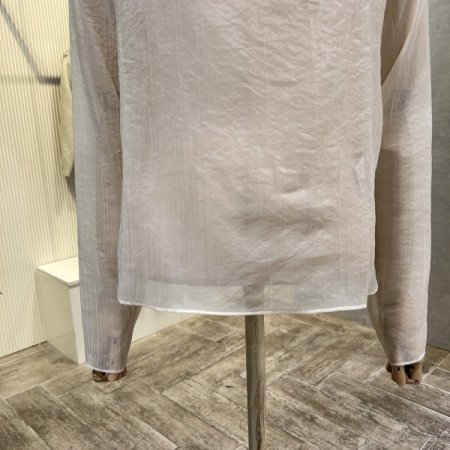 시스루 반폴라 블라우스