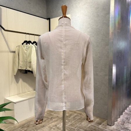 시스루 반폴라 블라우스