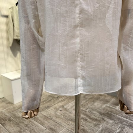 시스루 반폴라 블라우스