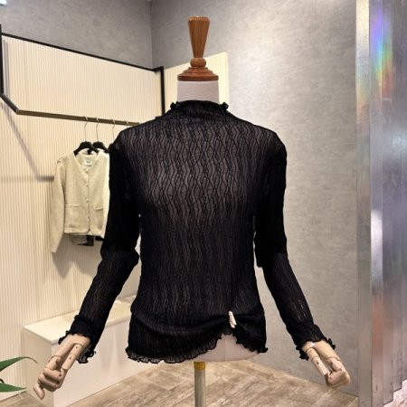 시스루 반폴라 티셔츠