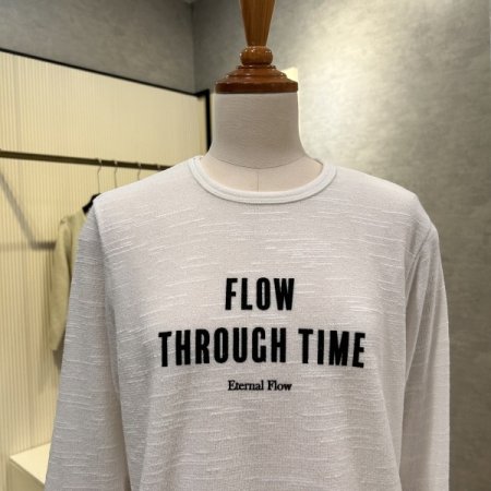 레터링 배색 라운드 티셔츠