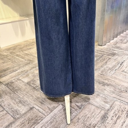 속밴딩 와이드 데님 팬츠