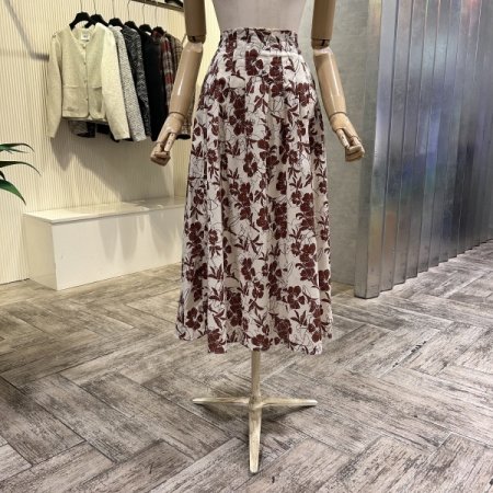 백밴딩 플라워 셋업 롱 스커트