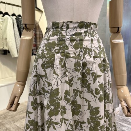 백밴딩 플라워 셋업 롱 스커트