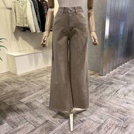 속밴딩 일자 통 팬츠