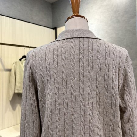 꽈배기 카라 단추 가디건