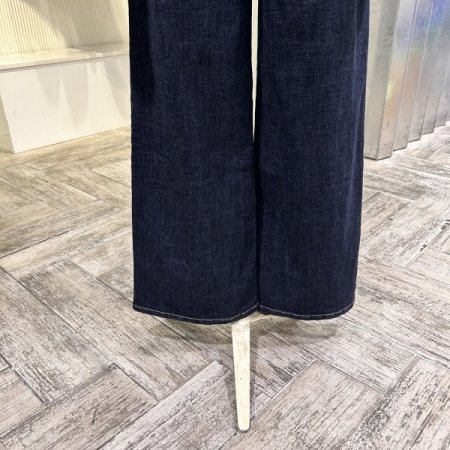 속밴딩 와이드 진청 데님 팬츠