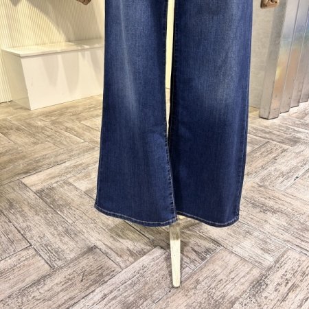 속밴딩 워싱 와이드 데님 팬츠