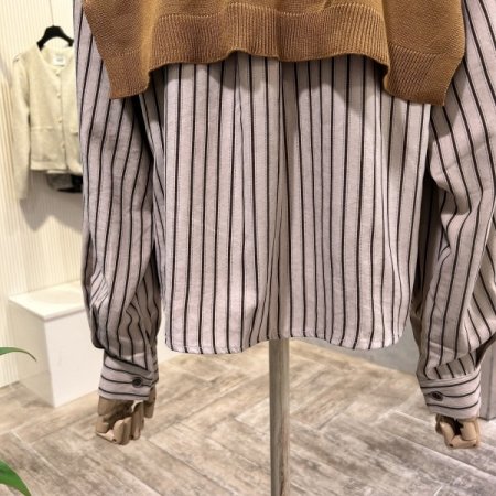 케이프 셋트 배색 셔츠