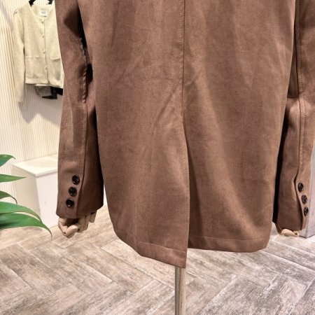 페이크 세무 싱글 카라 재킷