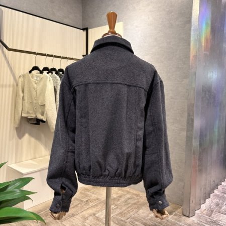 모혼방 밴딩 집업 재킷