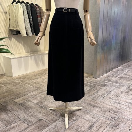 밴딩 포켓 니트 롱 스커트