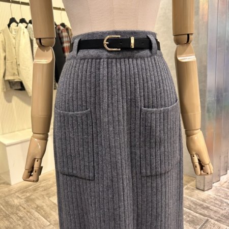 밴딩 포켓 니트 롱 스커트