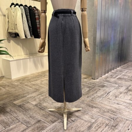 밴딩 포켓 니트 롱 스커트