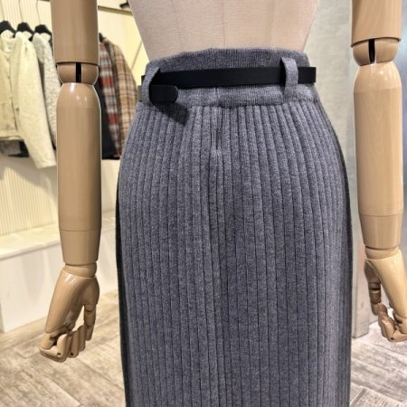 밴딩 포켓 니트 롱 스커트