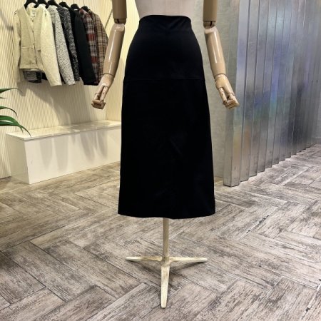 H라인 백 밴딩 롱 스커트