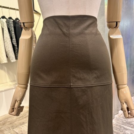 H라인 백 밴딩 롱 스커트