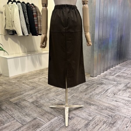 H라인 백 밴딩 롱 스커트