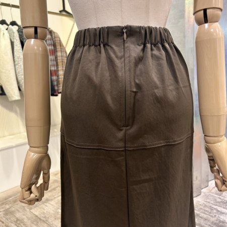 H라인 백 밴딩 롱 스커트