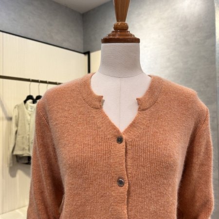 V넥 폭스 혼방 가디건