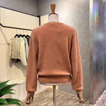 V넥 폭스 혼방 가디건