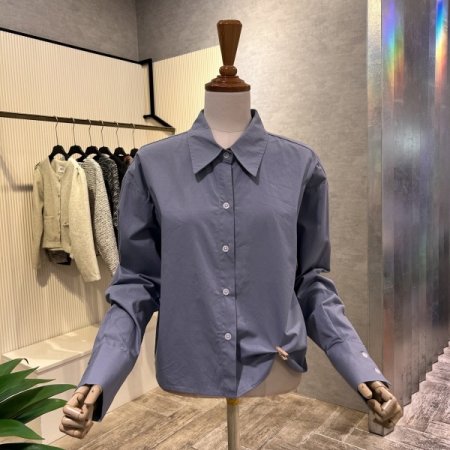 크롭 카라 셔츠