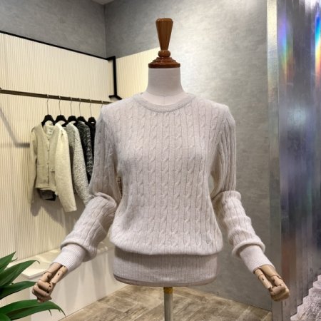 꽈배기 폭스 혼방 니트