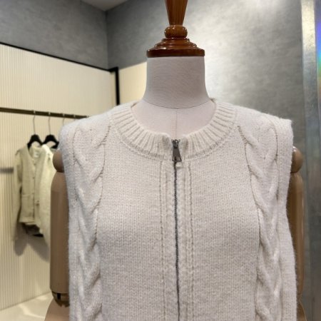 집업 꽈배기 니트 베스트