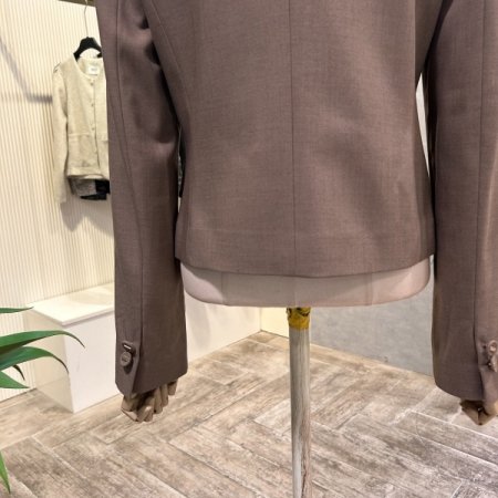 크롭 더블 단추 셋업 자켓