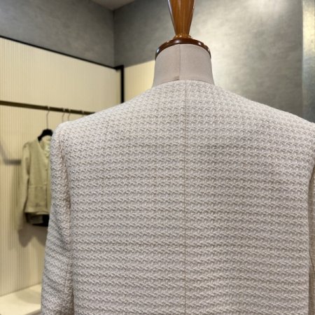 라운드 트위드 단추 자켓