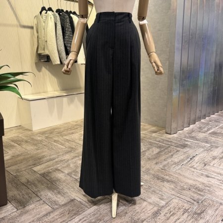 스트라이프 투턱 와이드 셋업 팬츠