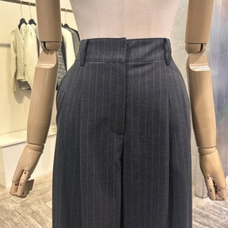 스트라이프 투턱 와이드 셋업 팬츠