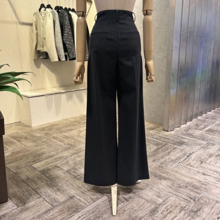 스트라이프 투턱 와이드 셋업 팬츠