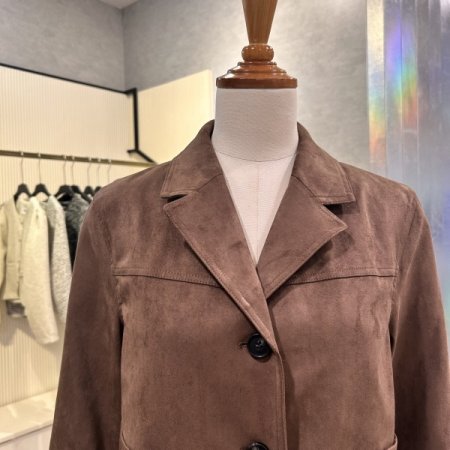 크롭 페이크 스웨이드 자켓