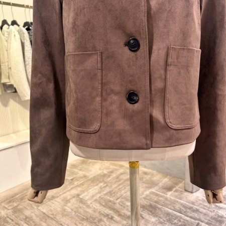 크롭 페이크 스웨이드 자켓