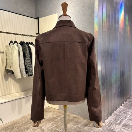 크롭 페이크 스웨이드 자켓