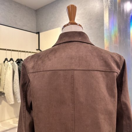 크롭 페이크 스웨이드 자켓