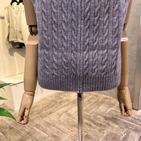 하이넥 집업 꽈배기 베스트