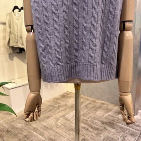 하이넥 집업 꽈배기 베스트