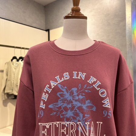 레터링 라운드 티셔츠