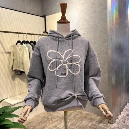 후드 레터링 티셔츠