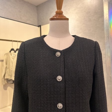 트위드 라운드 자켓