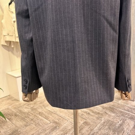 스트라이프 단추 셋업 자켓