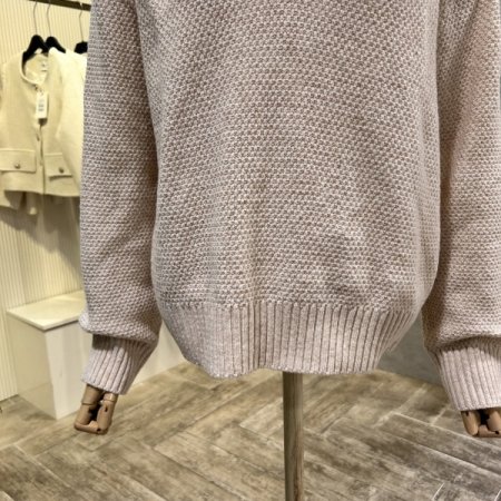 V넥 골지 라인 박시 니트