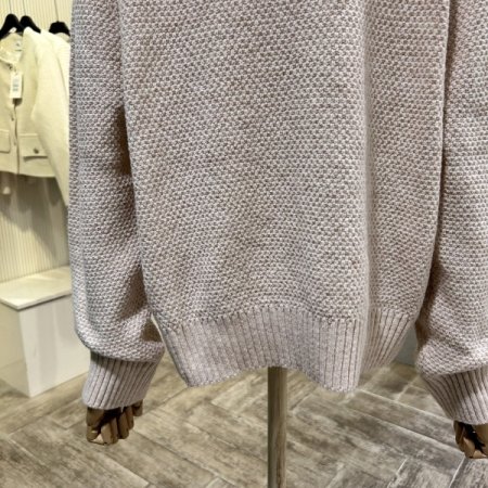 V넥 골지 라인 박시 니트