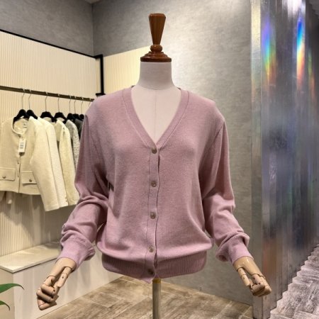 V넥 캐시미어 혼방 가디건