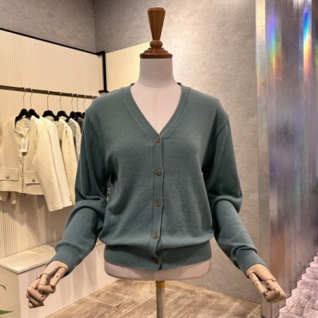 V넥 캐시미어 혼방 가디건